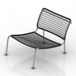 כיסא ישן עם שולחן מתכת דגם תלת מימד