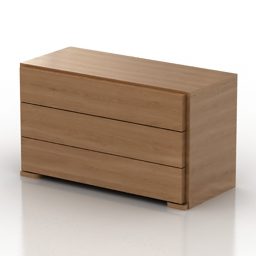 3д модель простого шкафчика с тремя ящиками