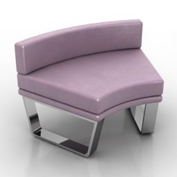 Boutique-Sofa, schwarzes Ledermaterial, 3D-Modell