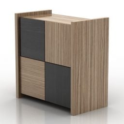 Minimalistinen kaappi puinen Mdf 3d-malli