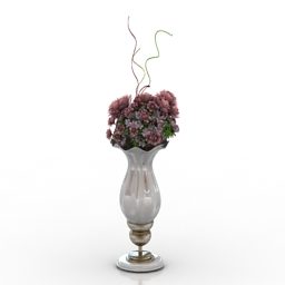 ブティック花瓶の花3Dモデル