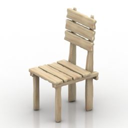 Oude metalen stoel 3D-model