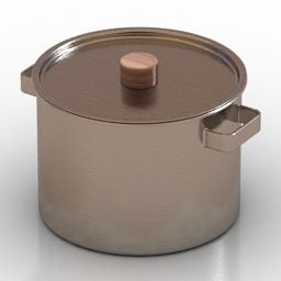 Stainless Steel Kitchen Pan 3d model