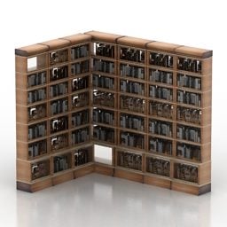 L Shape Bookcase 3d model