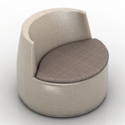 3д модель круглого кресла с обивкой