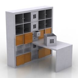Cabinet With Table Ikea 3d model