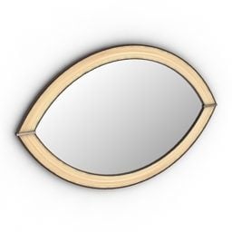 Circle Mirror, Leather Edge 3d model