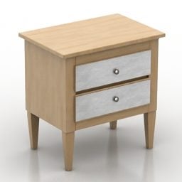 Common Nightstand With Two Drawers 3d model