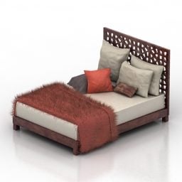 Hotel Double Bed Full Set 3D-malli