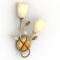 Lampada da parete con paralume a forma di fiore modello 3d