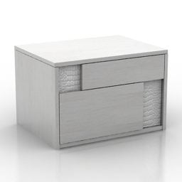 Biała szafka nocna Mdf Model 3D