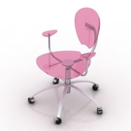 Wheels Chair Pink Color 3d model