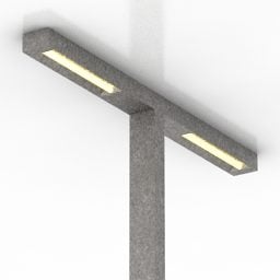 Ceiling Lamppost Dual Light 3d model
