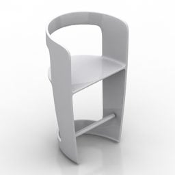 Καρέκλα μπαρ Καμπύλη πλάτη 3d μοντέλο