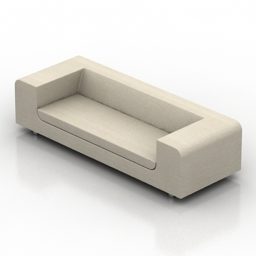 Polstret sofa Brunt skinn 3d-modell