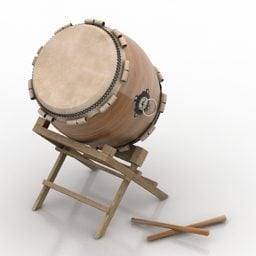 Modello 3d del tamburo tradizionale Taiko