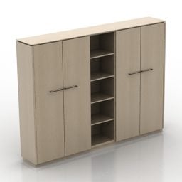 Bookcase With Shelf Slide Door 3d model