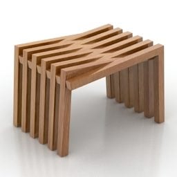 Sedia moderna in legno Modello 3d creativo