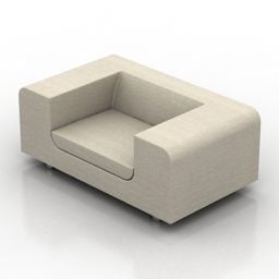 روکش صندلی راحتی فابریک سفید مدل سه بعدی