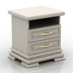 Antique Nightstand White Painted 3d model