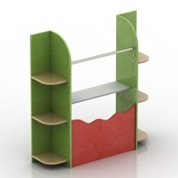 Color Rack Kindergarten Furniture 3d model