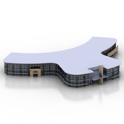 3д модель здания автомобильного салона