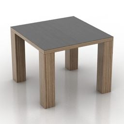 Neliönmuotoinen sohvapöytä puinen materiaali 3D-malli