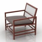 Wood Frame Armchair Thin Upholstered