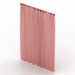 Pink Curtain Wrinkled 3d model