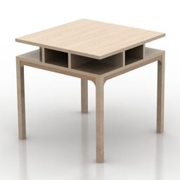 Vanity Table With Wooden And Aluminum Frame 3d model