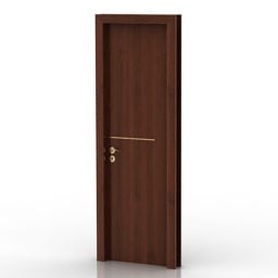Oda Kapısı Kahverengi Mdf Ahşap 3d model