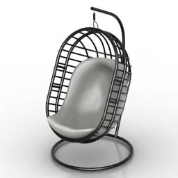Egg Armchair Wireframe Style 3d model