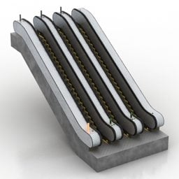 Escalator électrique vers le métro modèle 3D