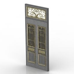 Starožitný dřevěný vyřezávaný rám dveří 3D model