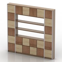 Wall Rack Wooden Cabinet 3d model
