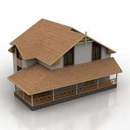 Maison d'inondation avec porte et eau modèle 3D