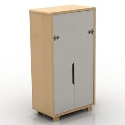 Modern Wardrobe Wood Door 3d model