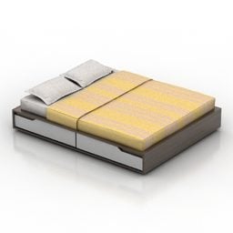 3д модель кровати Икеа с обивкой