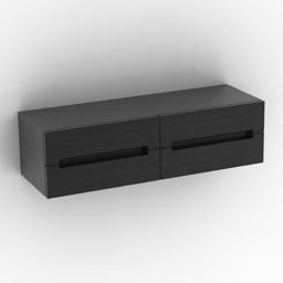 Model 3D do montażu na ścianie czarnej szafki