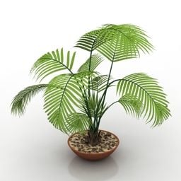 Modelo 3d de palmeira de planta em vaso interno