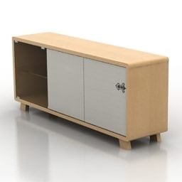 3д модель шкафчика для телевизора, мебель из ореха