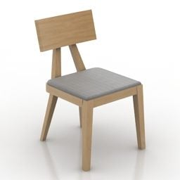Enkelt stol træramme 3d model