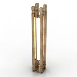 Modello 3d della lampada di bambù