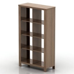 Bookcase Rack Walnut Wooden 3d model