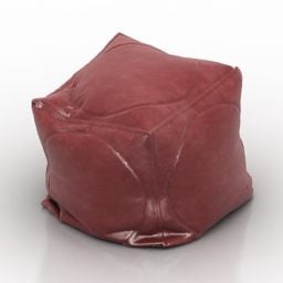 Sedile per borsa in pelle rossa modello 3d