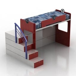 Łóżko piętrowe do pokoju dziecięcego Model 3D