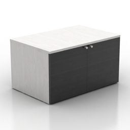 Minimalistyczna czarno-biała szafka Model 3D