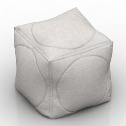صندلی کیف چرم سفید مدل سه بعدی