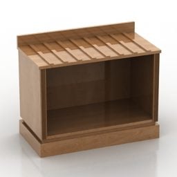 Under Stair Bookshelf Triangle Shape Wooden Material 3d model