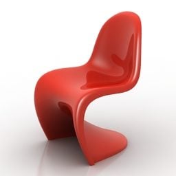 Elegant Single Chair Curved Back 3d model